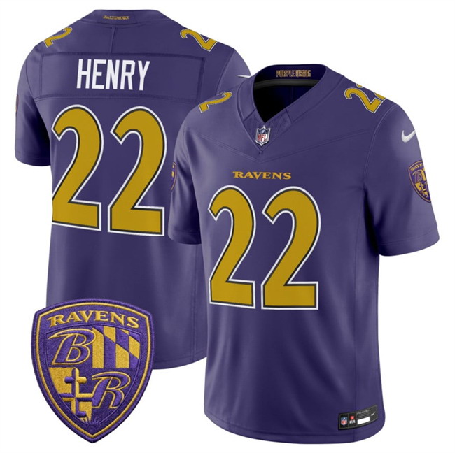 Personalized Men’s Baltimore Ravens #22 Derrick Henry Purple 2026 F.U.S.E. Alternate Stitched Limited Football Jersey