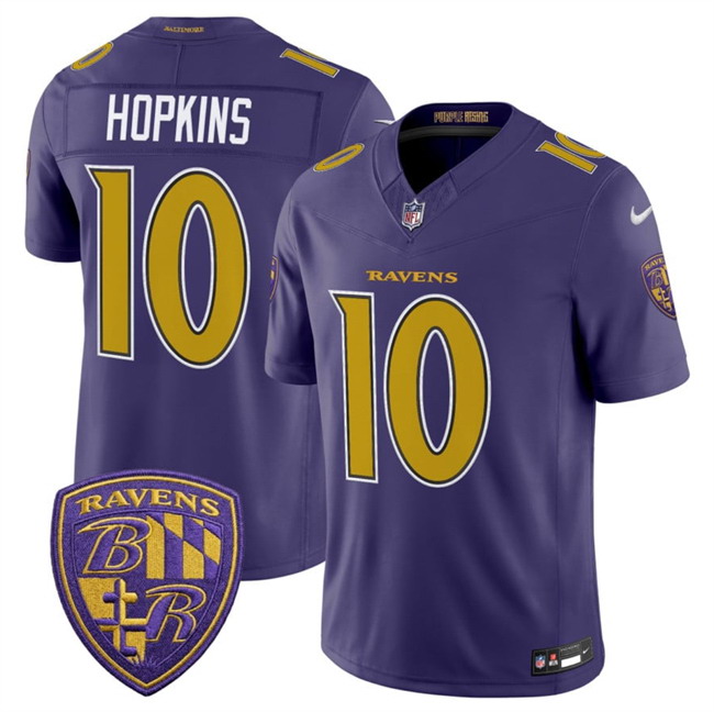 Personalized Men’s Baltimore Ravens #10 DeAndre Hopkins Purple 2026 F.U.S.E. Alternate Stitched Limited Football Jersey