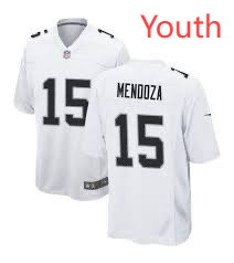 Personalized Youth Las Vegas Raiders #15 Fernando Mendoza White Limited Stitched Jersey