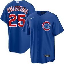 Personalized Men’s Chicago Cubs #25 Moises ballesteros Blue Cool Base Stitched Baseball Jersey