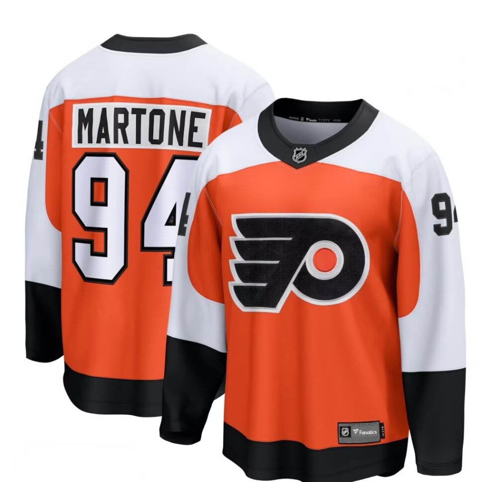 Personalized Men’s Philadelphia Flyers # 94 Martone Orange 2024-25 Home stitched Hockey Jersey