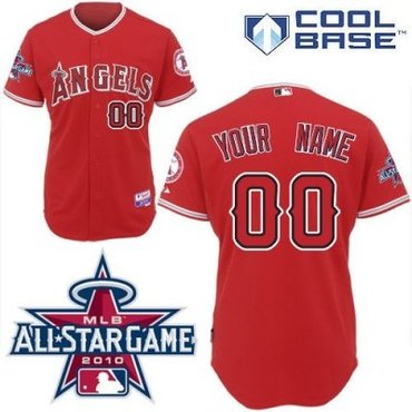Personalized customized los angeles angels of anaheim jersey red cool base 2010 all star patch baseball jersey
