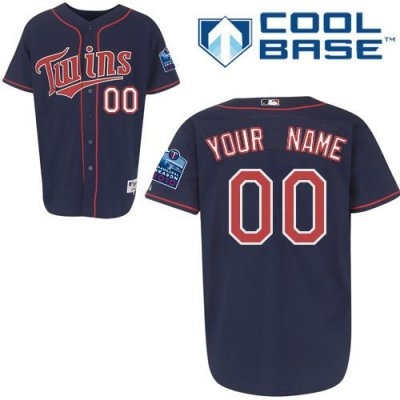 Personalized customized minnesota twins jersey dark blue home cool base baseball jersey
