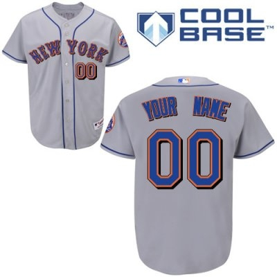 Personalized customized new york mets jersey grey road cool base baseball jersey
