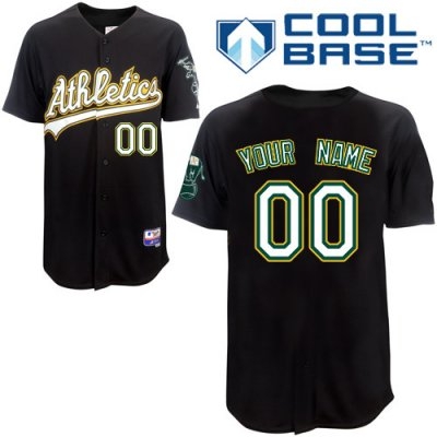 Personalized customized oakland athletics jersey black cool base baseball jersey