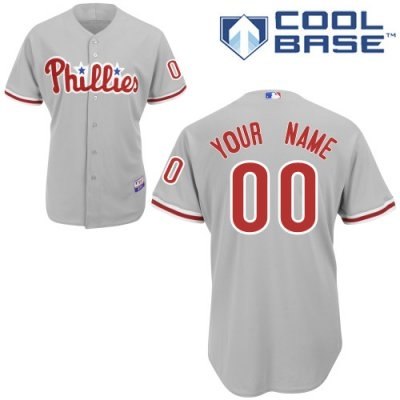 Personalized customized philadelphia phillies jersey grey road cool base baseball jersey