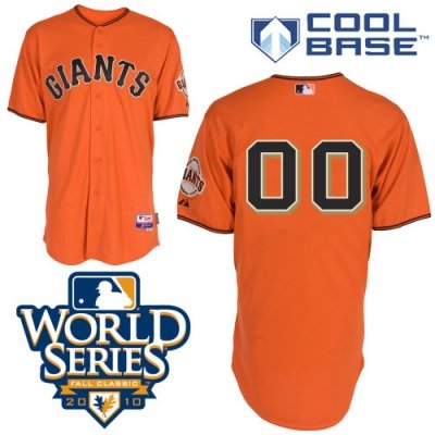 Personalized customized san francisco giants jersey orange cool base 2010 world series baseball jersey