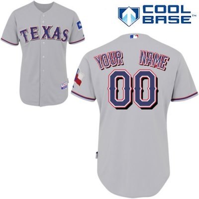 Personalized customized texas rangers jersey grey road cool base baseball jersey