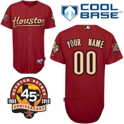 Personalized customized houston astros jersey red road cool base 45th anniversary patch baseball jersey