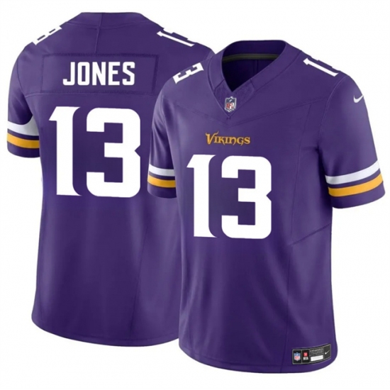 Personalized Men’s Minnesota Vikings #13 Daniel Jones Purple 2024 F.U.S.E. Untouchable Limited Stitched Jersey