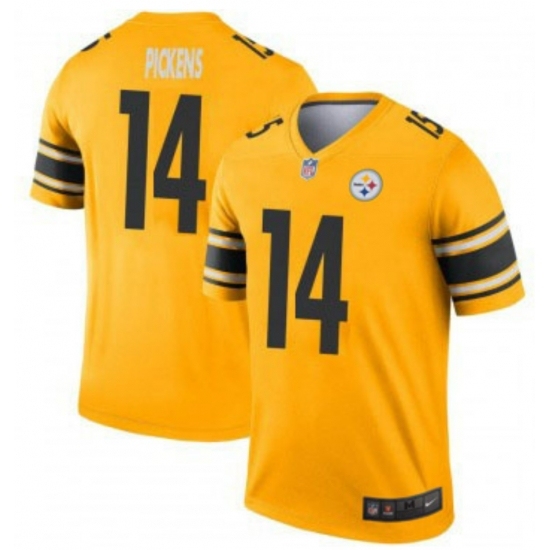 Personalized Men’s Pittsburgh Steelers #14 George Pickens Limited Inverted Gold Stitched NFL Jersey