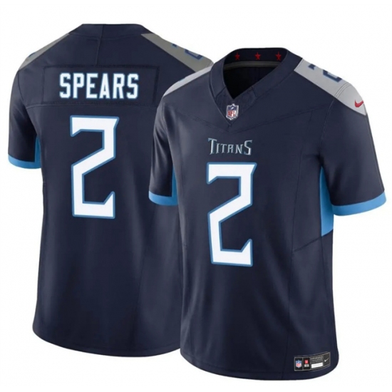 Personalized Men’s Tennessee Titans #2 Tyjae Spears Navy 2024 F.U.S.E. Limited Stitched Football Jersey