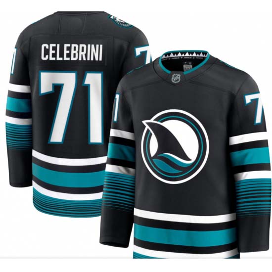 Personalized Men’s San Jose Sharks #71 Macklin Celebrini Black 2024-25 Home Stitched Hockey Jersey