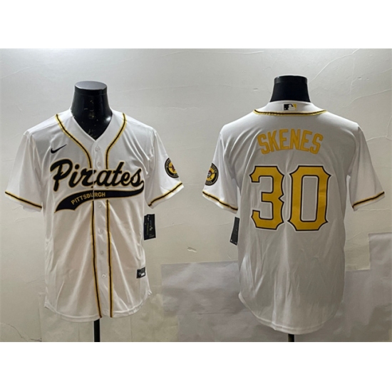 Personalized Men’s Pittsburgh Pirates #30 Paul Skenes White Cool Base Stitched Baseball Jersey
