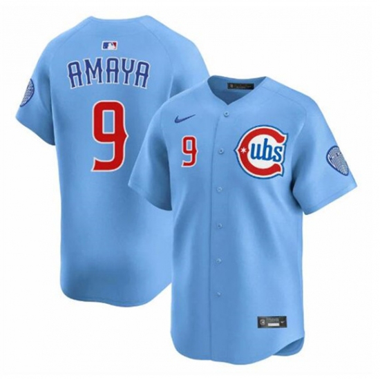 Personalized Men’s Chicago Cubs #9 Miguel Amaya Blue 2024-25 2nd Alternate Limited Stitched Baseball Jersey