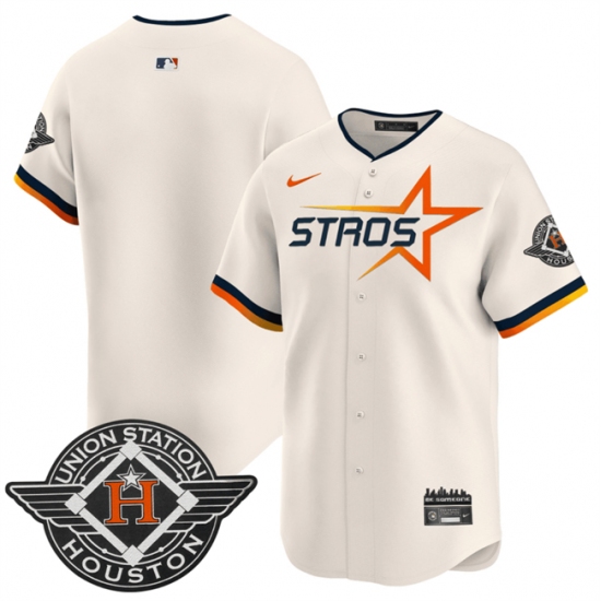 Personalized Men’s Houston Astros Blank Cream 2025 City Connect Limited Stitched Baseball Jersey