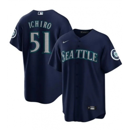 Personalized Men’s Seattle Mariners #51 Ichiro Suzuki Navy Cool Base Stitched Baseball Jersey