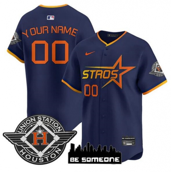 Personalized Men’s Houston Astros Active Player Navy 2025 City Connect Limited Stitched Baseball Jersey