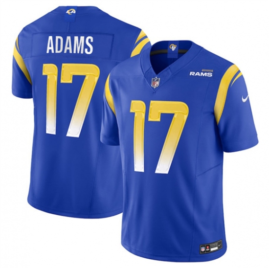 Personalized Men’s Los Angeles Rams #17 Davante Adams Blue 2024 F.U.S.E. Untouchable Limited Football Stitched Jersey