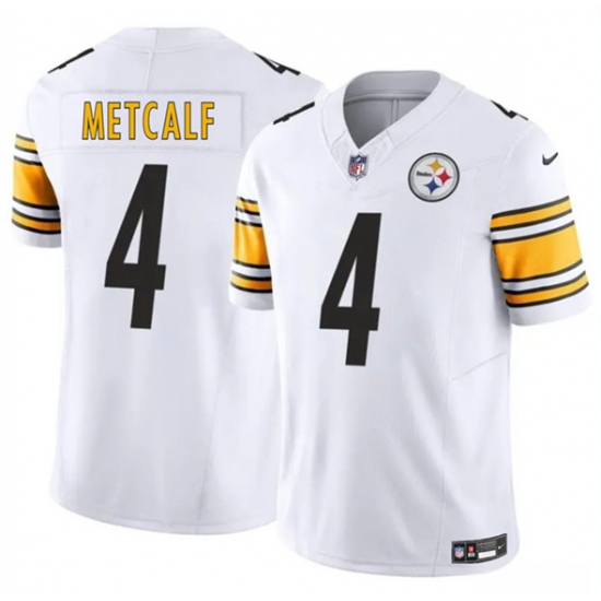 Personalized Men’s Pittsburgh Steelers #4 DK Metcalf White 2024 F.U.S.E. Untouchable Limited Football Stitched Jersey
