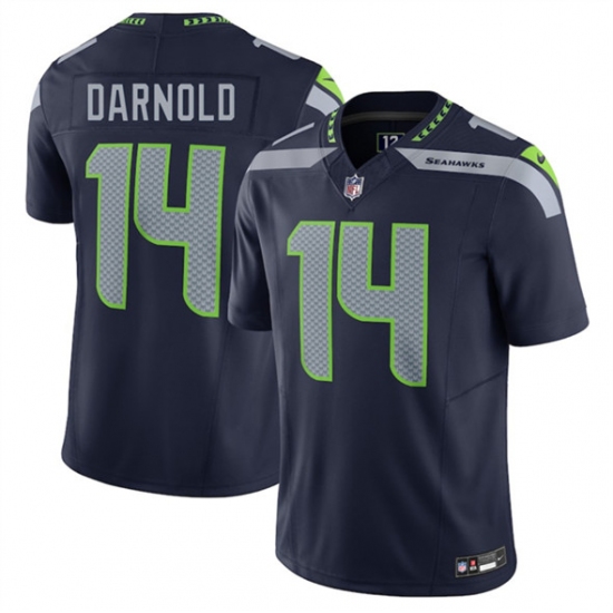 Personalized Men’s Seattle Seahawks #14 Sam Darnold Navy 2024 F.U.S.E Limited Football Stitched Jersey
