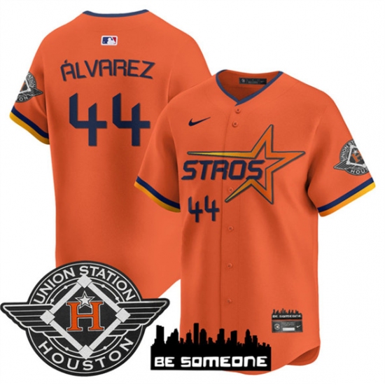 Personalized Men’s Houston Astros #44 Yordan Alvarez Orange 2025 City Connect Limited Stitched Baseball Jersey