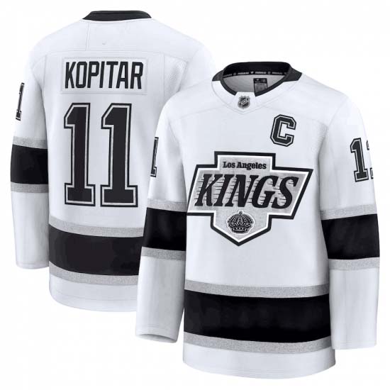 Personalized Men’s Los Angeles Kings #11 Anze Kopitar White 2024-25 Away Stitched Hockey Jersey