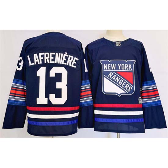 Personalized Men’s New York Rangers #13 Alexis Lafreniere Navy 2024-25 Stitched Jersey