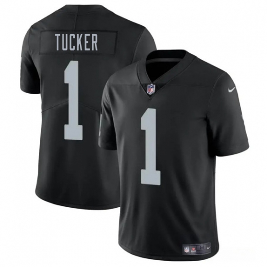 Personalized Men’s Las Vegas Raiders #1 Tre Tucker Black 2025 Football Stitched Jersey