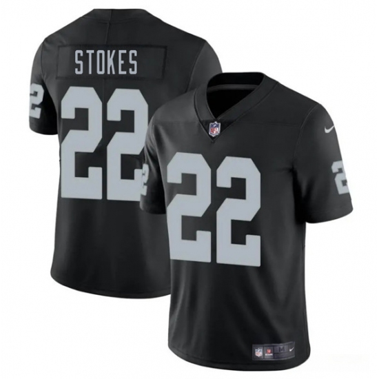Personalized Men’s Las Vegas Raiders #22 Eric Stokes Black 2025 Football Stitched Jersey