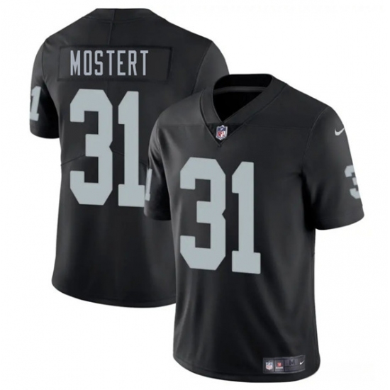 Personalized Men’s Las Vegas Raiders #31 Raheem Mostert Black 2025 Football Stitched Jersey