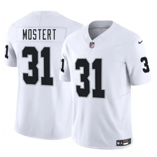 Personalized Men’s Las Vegas Raiders #31 Raheem Mostert White 2025 F.U.S.E. Football Stitched Jersey