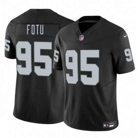 Personalized Men’s Las Vegas Raiders #95 Leki Fotu Black 2025 F.U.S.E. Football Stitched Jersey