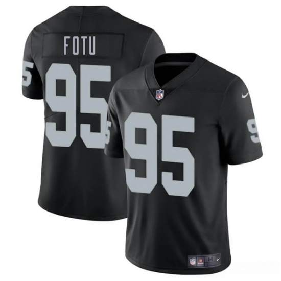 Personalized Men’s Las Vegas Raiders #95 Leki Fotu Black 2025 Football Stitched Jersey