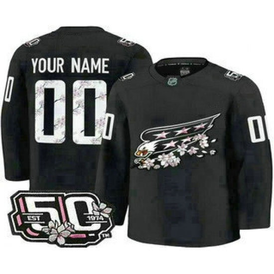 Personalized Men’s Washington Capitalsized Black 50th Anniversary Authentic Jersey