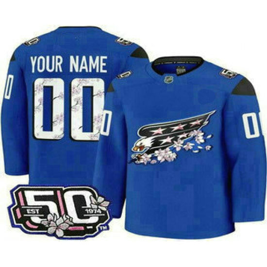 Personalized Men’s Washington Capitalsized Blue 50th Anniversary Authentic Jersey