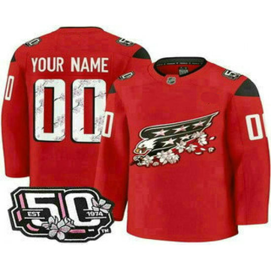 Personalized Men’s Washington Capitalsized Red 50th Anniversary Authentic Jersey