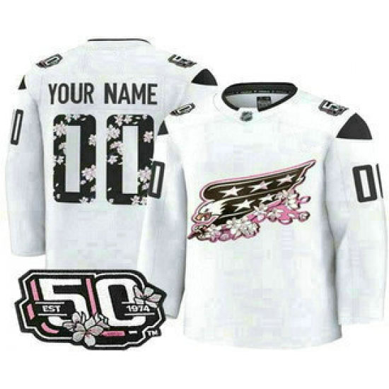 Personalized Men’s Washington Capitalsized White 50th Anniversary Authentic Jersey