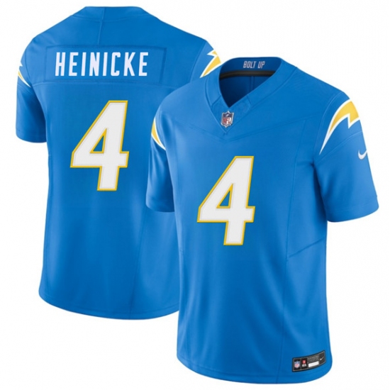 Personalized Men’s Los Angeles Chargers #4 Taylor Heinicke Blue 2025 F.U.S.E. Limited Football Stitched Jersey