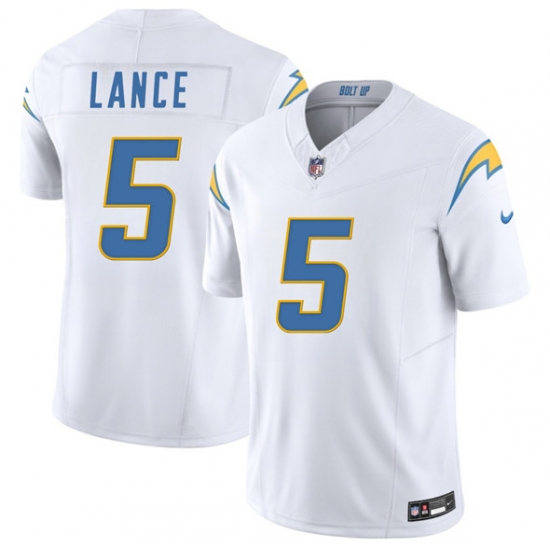 Personalized Men’s Los Angeles Chargers #5 Trey Lance White 2025 F.U.S.E. Limited Football Stitched Jersey