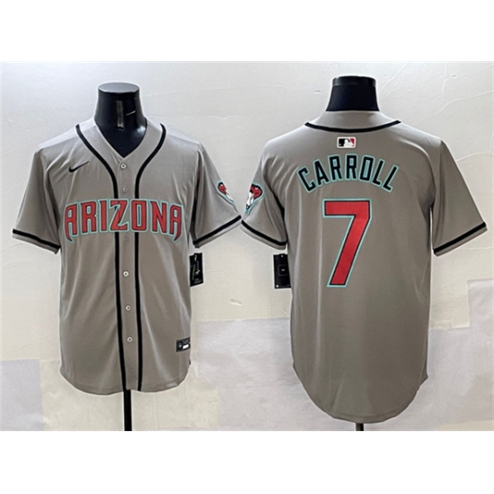 Personalized Men’s Arizona Diamondbacks #7 Corbin Carroll Gray Limited Stitched Baseball Jersey