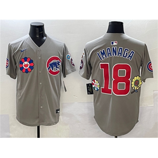 Personalized Men’s Chicago Cubs #18 Shota Imanaga Gray 2025 Tokyo Series Limited Stitched Baseball Jersey