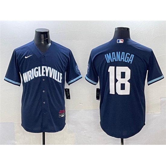 Personalized Men’s Chicago Cubs #18 Shota Imanaga Navy City Connect Stitched Baseball Jersey
