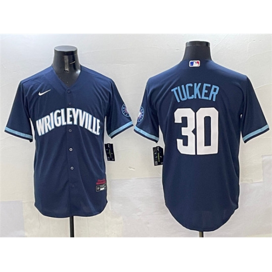 Personalized Men’s Chicago Cubs #30 Kyle Tucker Navy City Connect Stitched Baseball Jersey