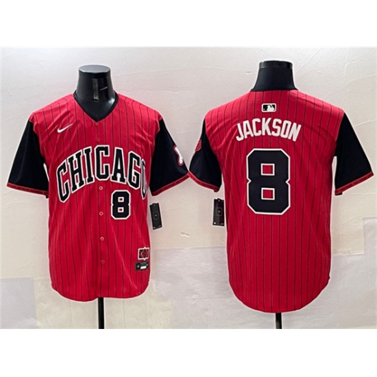 Personalized Men’s Chicago White Sox #8 Bo Jackson Red Black 2025 City Connect Limited Stitched Baseball Jersey
