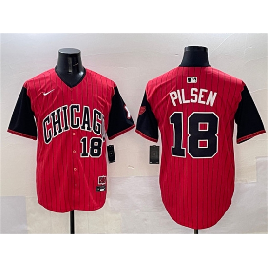 Personalized Men’s Chicago White Sox #18 Pilsen Red Black 2025 City Connect Limited Stitched Baseball Jersey