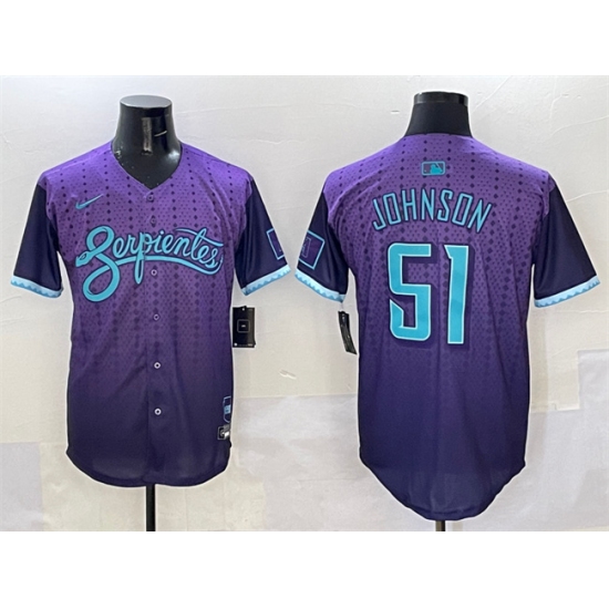 Personalized Men’s Arizona Diamondbacks #51 Randy Johnson Purple 2025 City Connect Limited Stitched Baseball Jersey