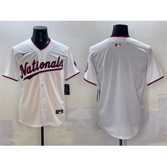 Personalized Men’s Washington Nationals Blank White Limited Stitched Baseball Jersey