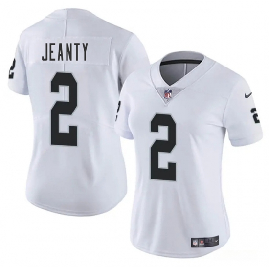 Personalized Women’s Las Vegas Raiders #2 Ashton Jeanty White 2025 Football Stitched Jersey(Run Small)