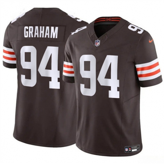 Personalized Men’s Cleveland Browns #94 Mason Graham 2025 Draft F.U.S.E. Limited Football Stitched Jersey